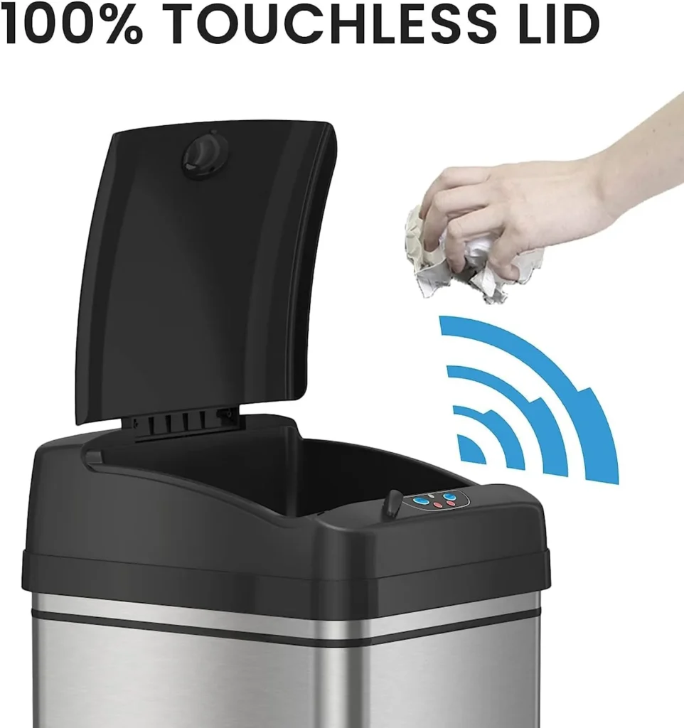 Cubos de Basura Automáticos con Sensor de Movimiento iTouchless 49L tapa 